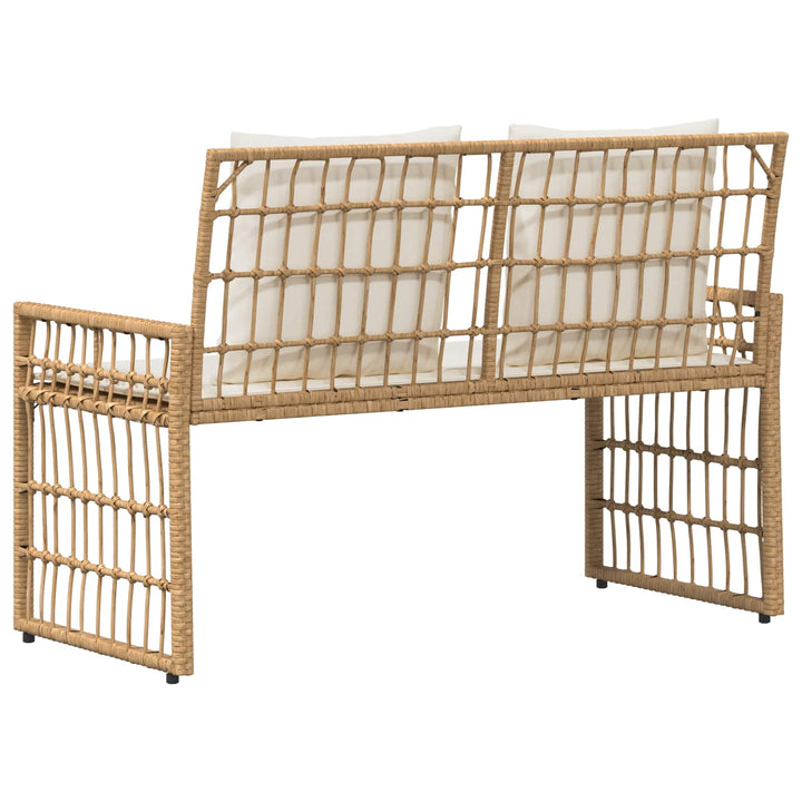 Udendørs bænk 2 -Seater 116 x 55 x 82 cm Stål og Polyrattan