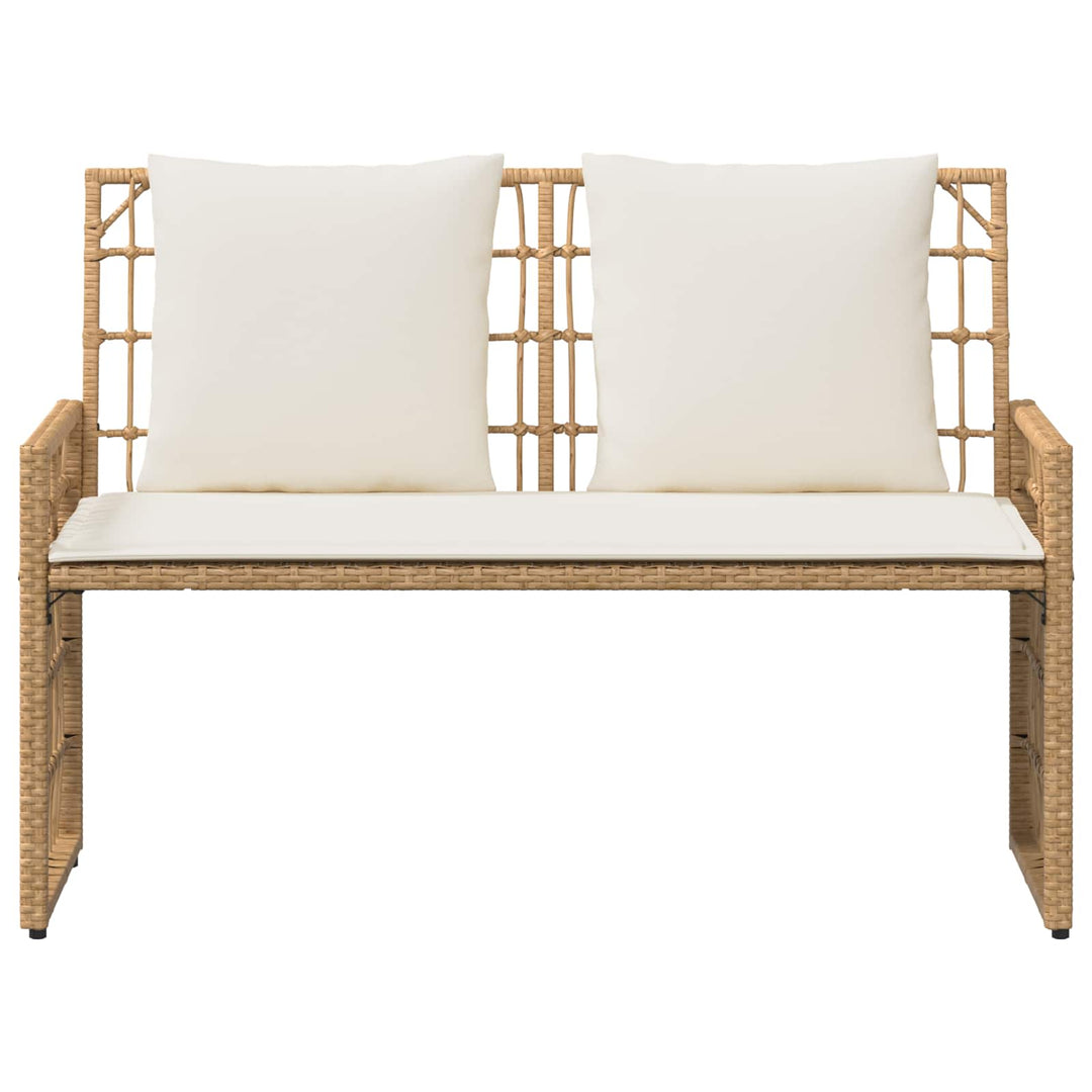 Udendørs bænk 2 -Seater 116 x 55 x 82 cm Stål og Polyrattan