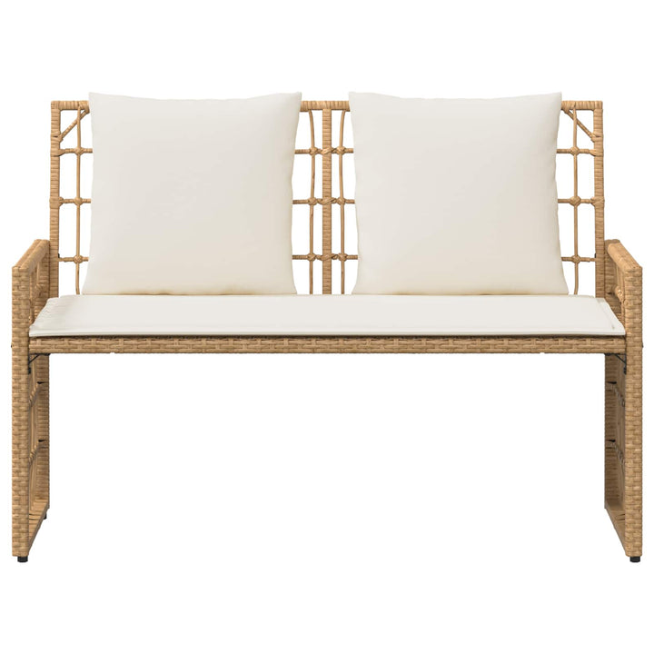 Udendørs bænk 2 -Seater 116 x 55 x 82 cm Stål og Polyrattan