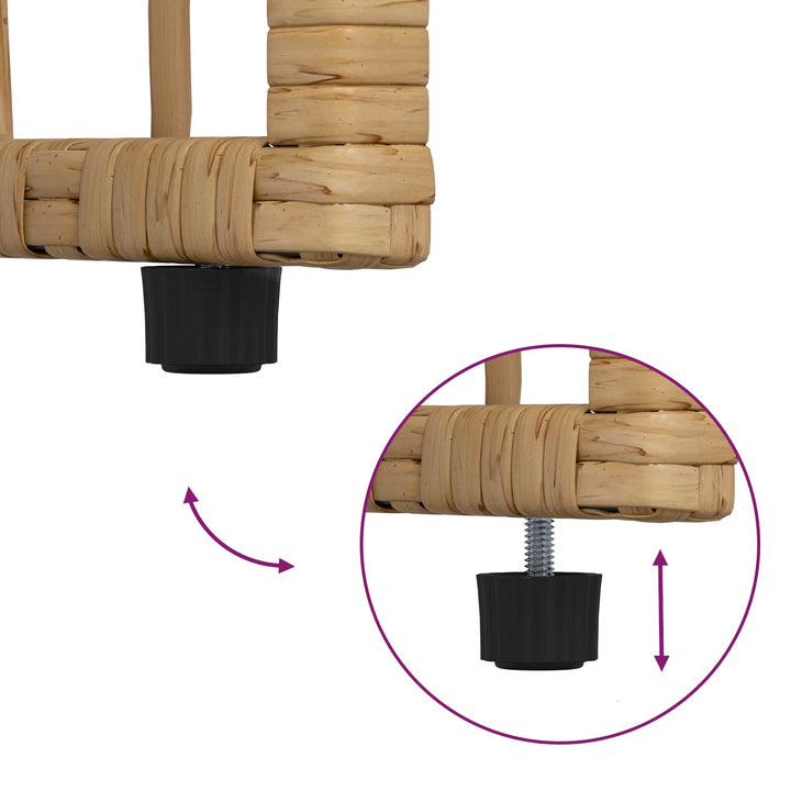 Udendørs bænk 2 -Seater 116 x 55 x 82 cm Stål og Polyrattan