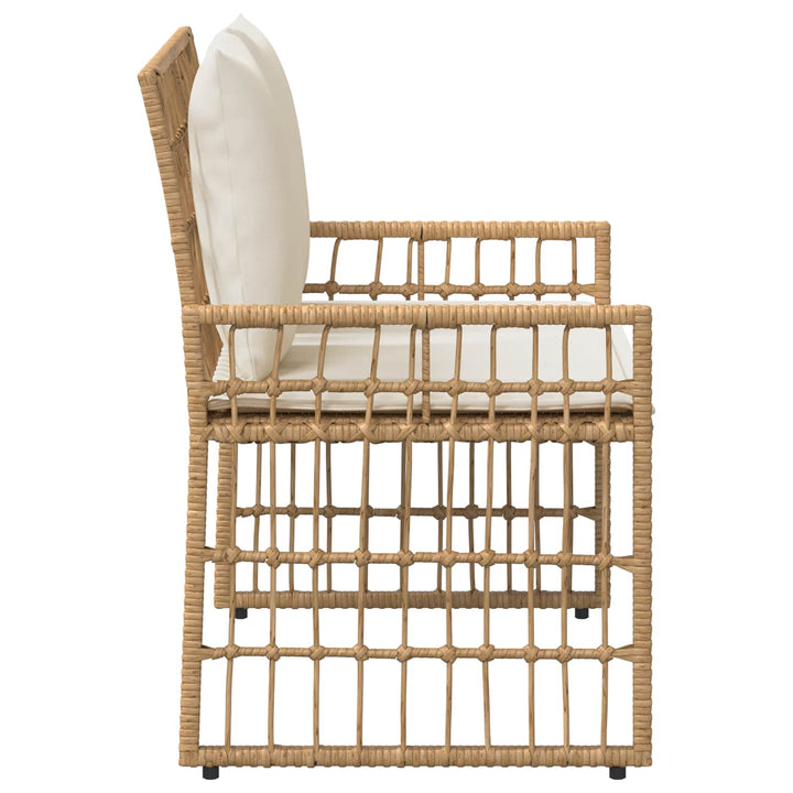 Udendørs bænk 2 -Seater 116 x 55 x 82 cm Stål og Polyrattan