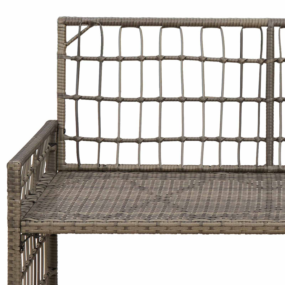 Udendørs bænk 2 -Seater 116 x 55 x 82 cm Stål og Polyrattan