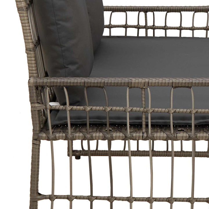 Udendørs bænk 2 -Seater 116 x 55 x 82 cm Stål og Polyrattan