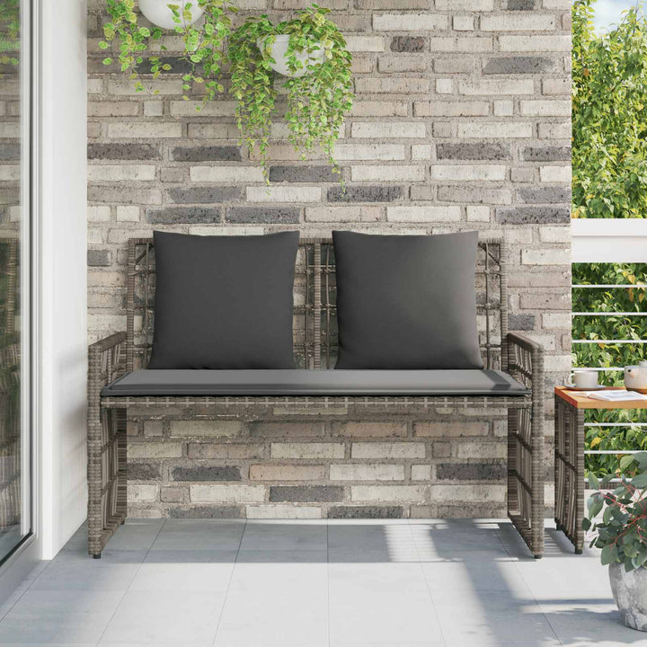 Udendørs bænk 2 -Seater 116 x 55 x 82 cm Stål og Polyrattan