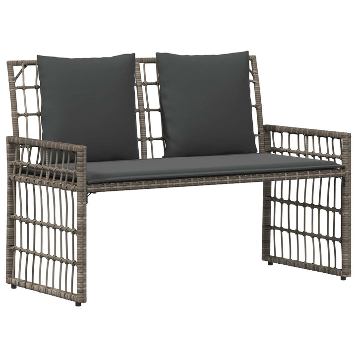 Udendørs bænk 2 -Seater 116 x 55 x 82 cm Stål og Polyrattan