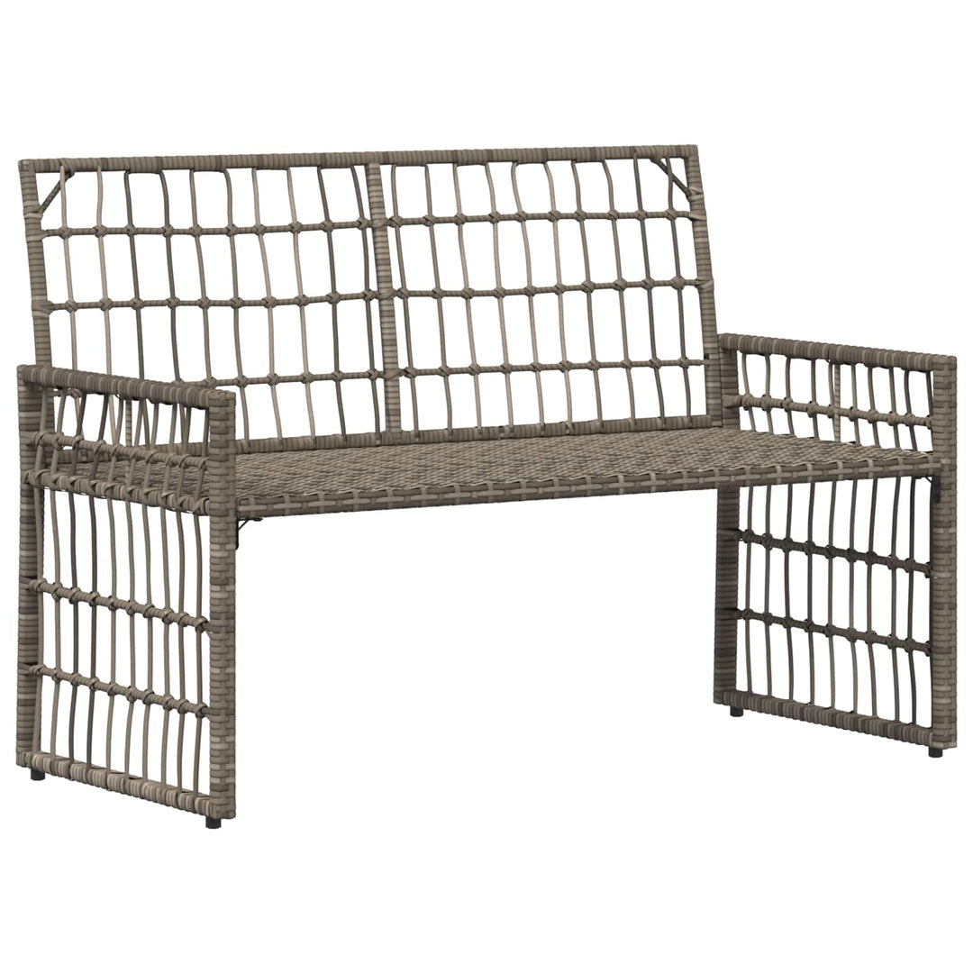 Udendørs bænk 2 -Seater 116 x 55 x 82 cm Stål og Polyrattan