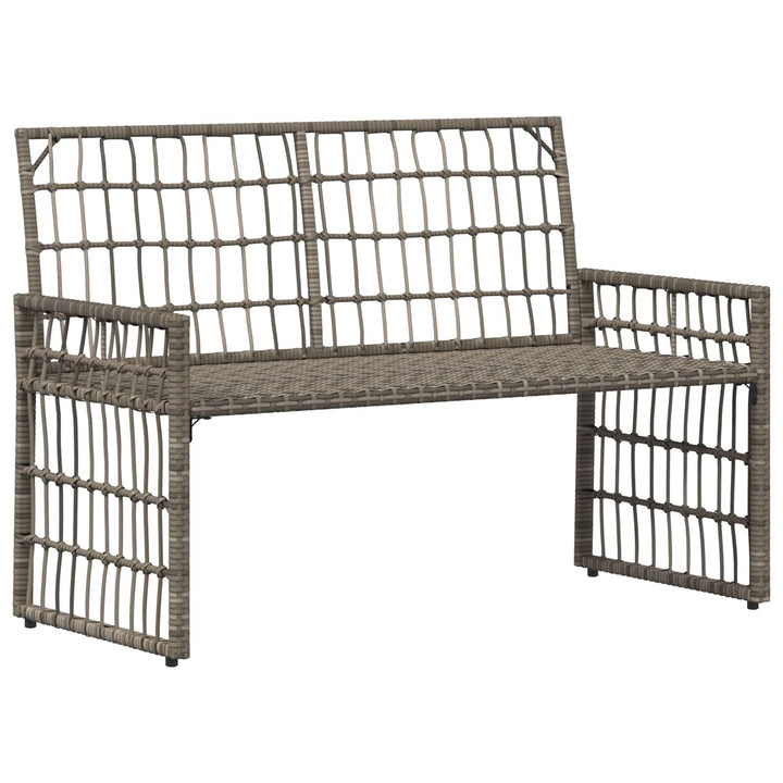 Udendørs bænk 2 -Seater 116 x 55 x 82 cm Stål og Polyrattan