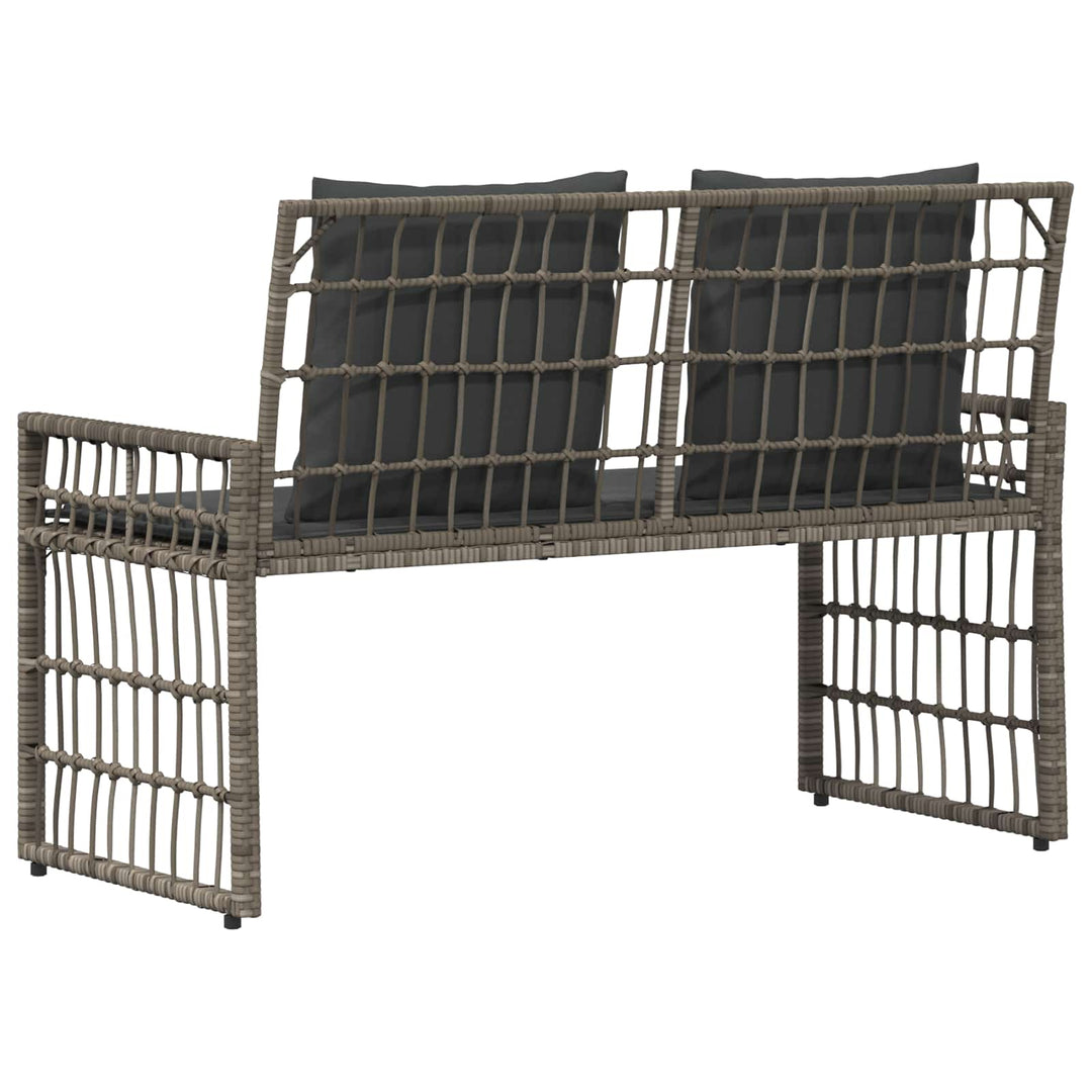 Udendørs bænk 2 -Seater 116 x 55 x 82 cm Stål og Polyrattan