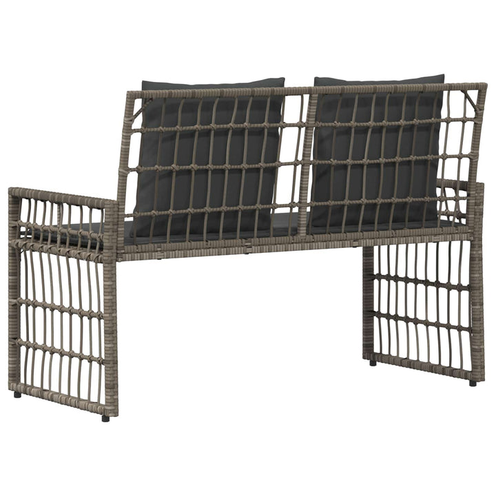 Udendørs bænk 2 -Seater 116 x 55 x 82 cm Stål og Polyrattan