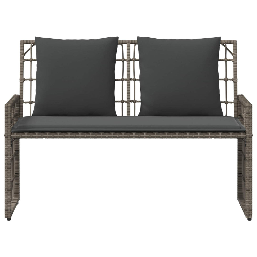 Udendørs bænk 2 -Seater 116 x 55 x 82 cm Stål og Polyrattan