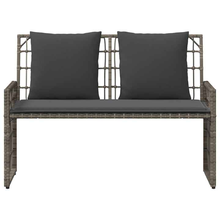 Udendørs bænk 2 -Seater 116 x 55 x 82 cm Stål og Polyrattan