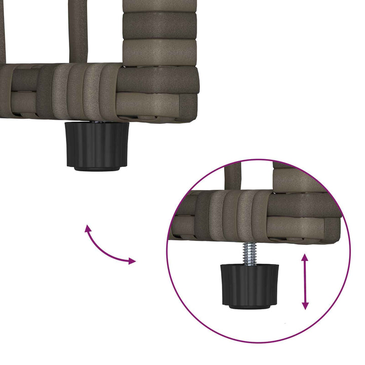 Udendørs bænk 2 -Seater 116 x 55 x 82 cm Stål og Polyrattan