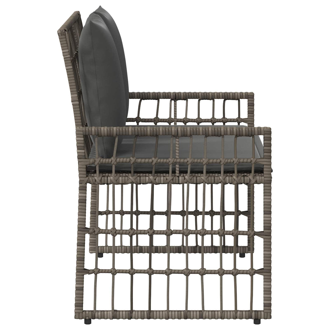 Udendørs bænk 2 -Seater 116 x 55 x 82 cm Stål og Polyrattan
