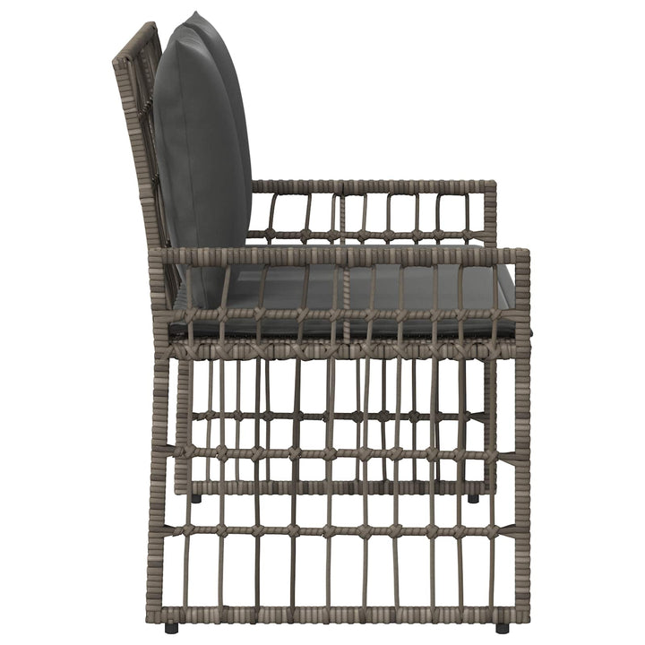 Udendørs bænk 2 -Seater 116 x 55 x 82 cm Stål og Polyrattan