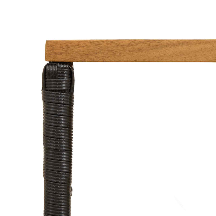 Udendørs Bord Sort 80 x 40 x 40 cm Stål og Polyrattan