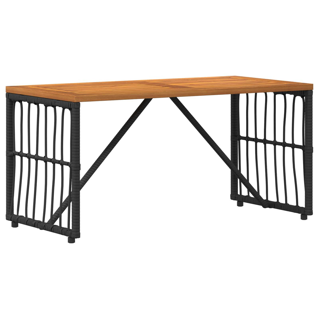 Udendørs Bord Sort 80 x 40 x 40 cm Stål og Polyrattan