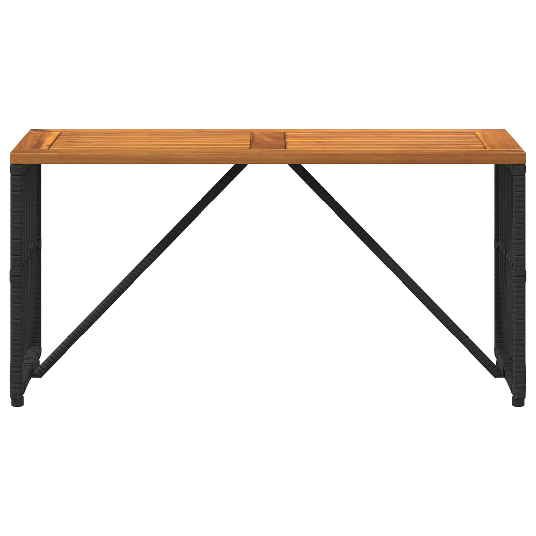 Udendørs Bord Sort 80 x 40 x 40 cm Stål og Polyrattan