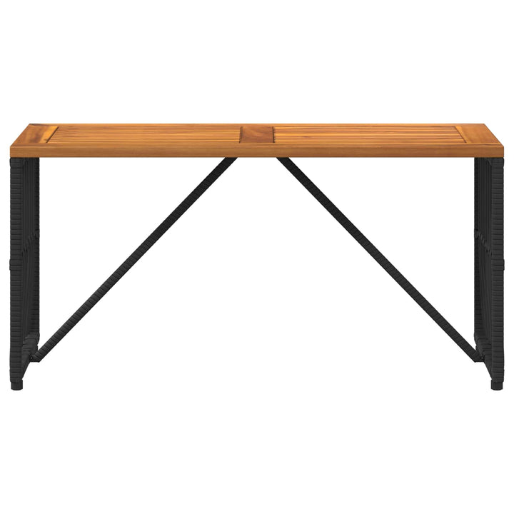 Udendørs Bord Sort 80 x 40 x 40 cm Stål og Polyrattan
