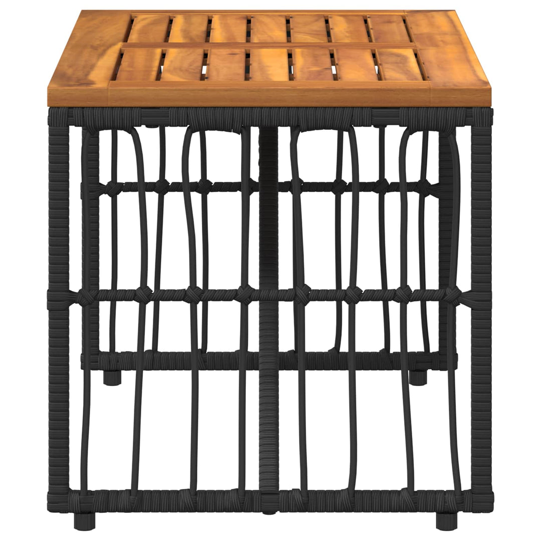 Udendørs Bord Sort 80 x 40 x 40 cm Stål og Polyrattan