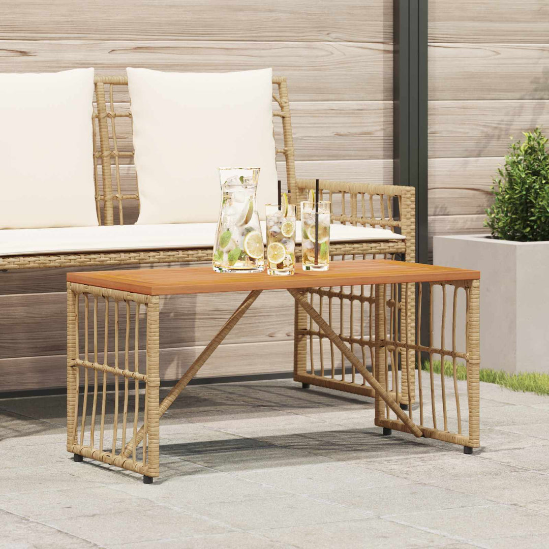 Udendørs Bord Naturfarvet 80 x 40 x 40 cm Stål og Polyrattan