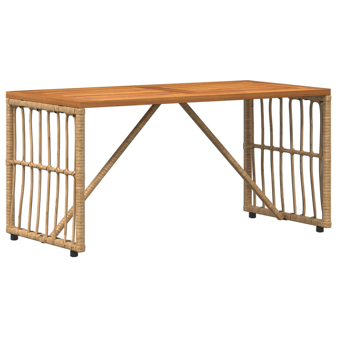 Udendørs Bord Naturfarvet 80 x 40 x 40 cm Stål og Polyrattan