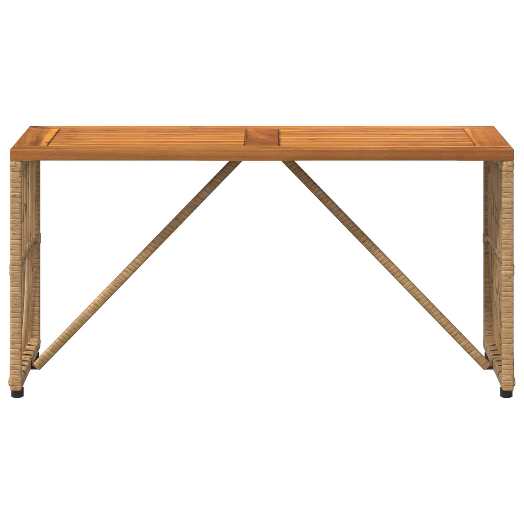 Udendørs Bord Naturfarvet 80 x 40 x 40 cm Stål og Polyrattan