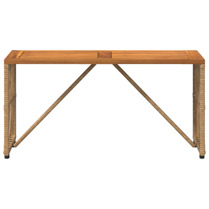 Udendørs Bord Naturfarvet 80 x 40 x 40 cm Stål og Polyrattan