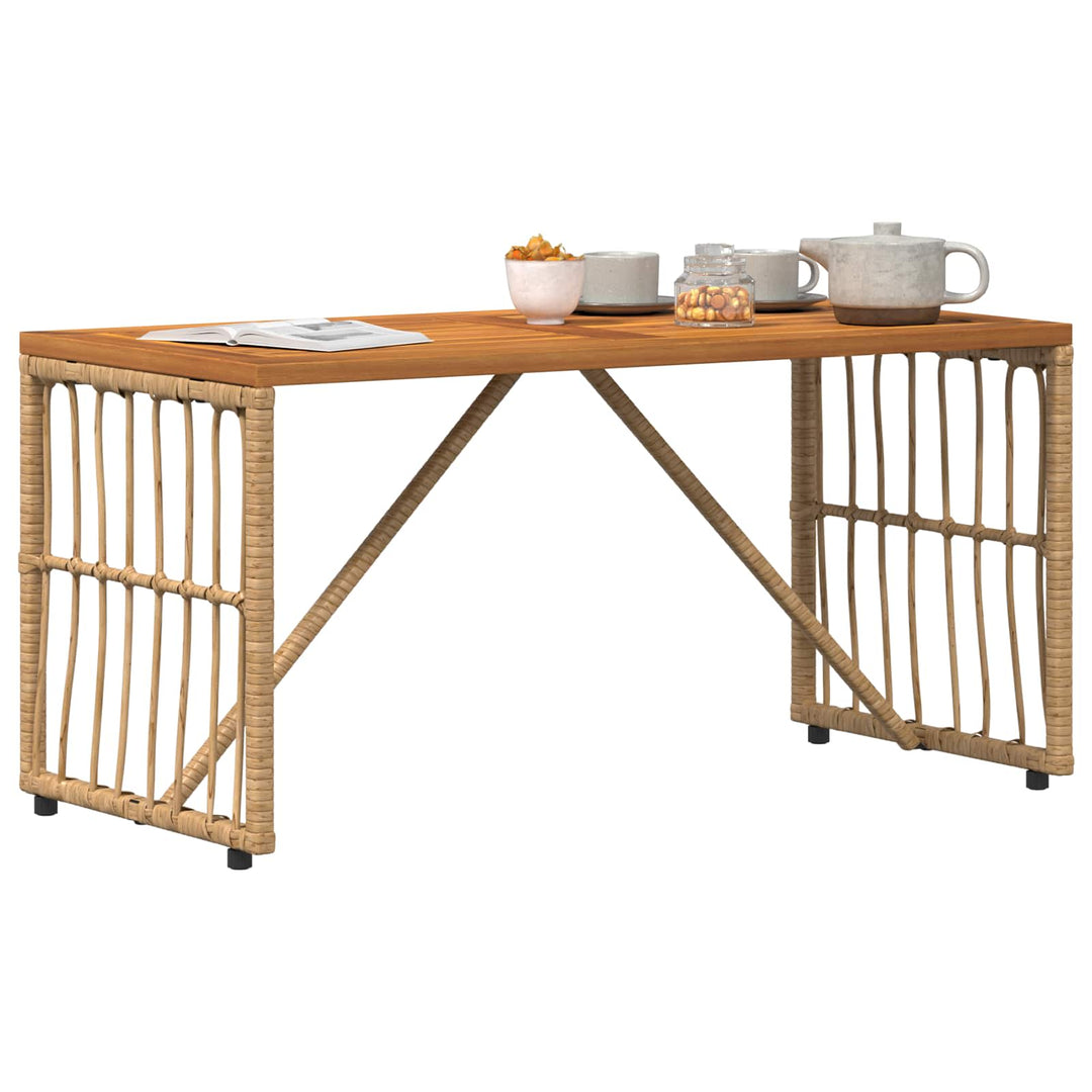 Udendørs Bord Naturfarvet 80 x 40 x 40 cm Stål og Polyrattan