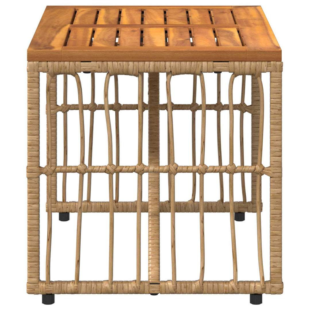 Udendørs Bord Naturfarvet 80 x 40 x 40 cm Stål og Polyrattan