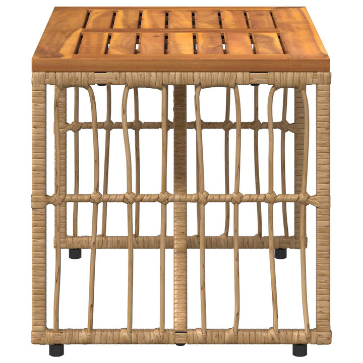 Udendørs Bord Naturfarvet 80 x 40 x 40 cm Stål og Polyrattan