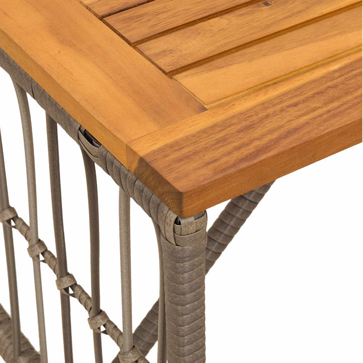 Udendørs Bord Grå 80 x 40 x 40 cm Stål og Polyrattan