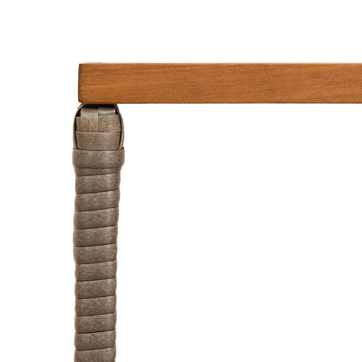 Udendørs Bord Grå 80 x 40 x 40 cm Stål og Polyrattan