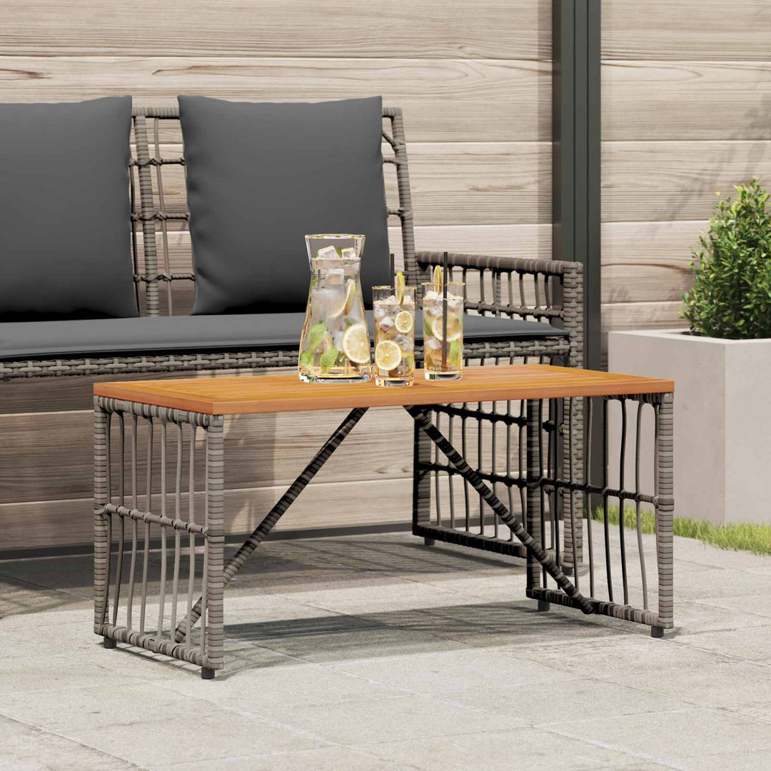 Udendørs Bord Grå 80 x 40 x 40 cm Stål og Polyrattan