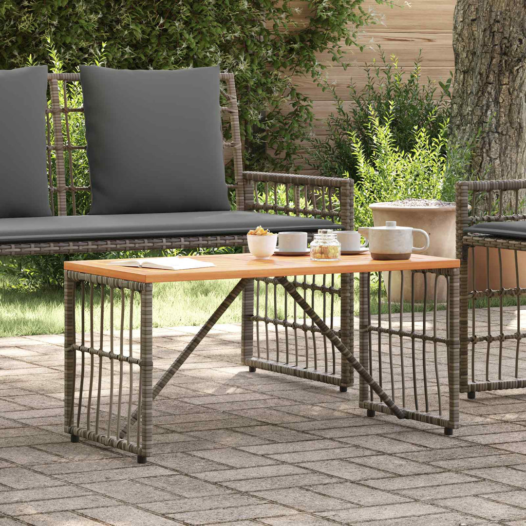 Udendørs Bord Grå 80 x 40 x 40 cm Stål og Polyrattan