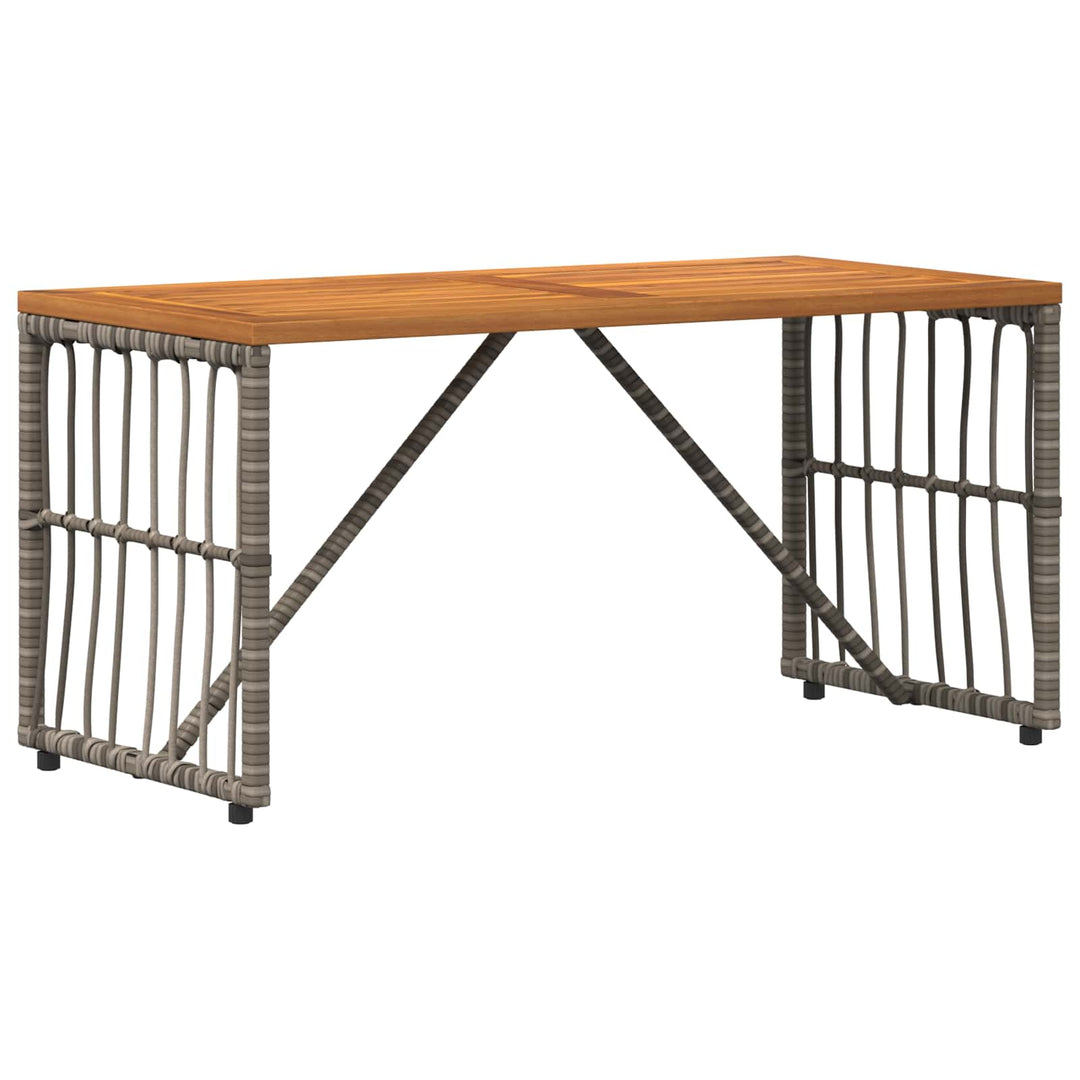 Udendørs Bord Grå 80 x 40 x 40 cm Stål og Polyrattan