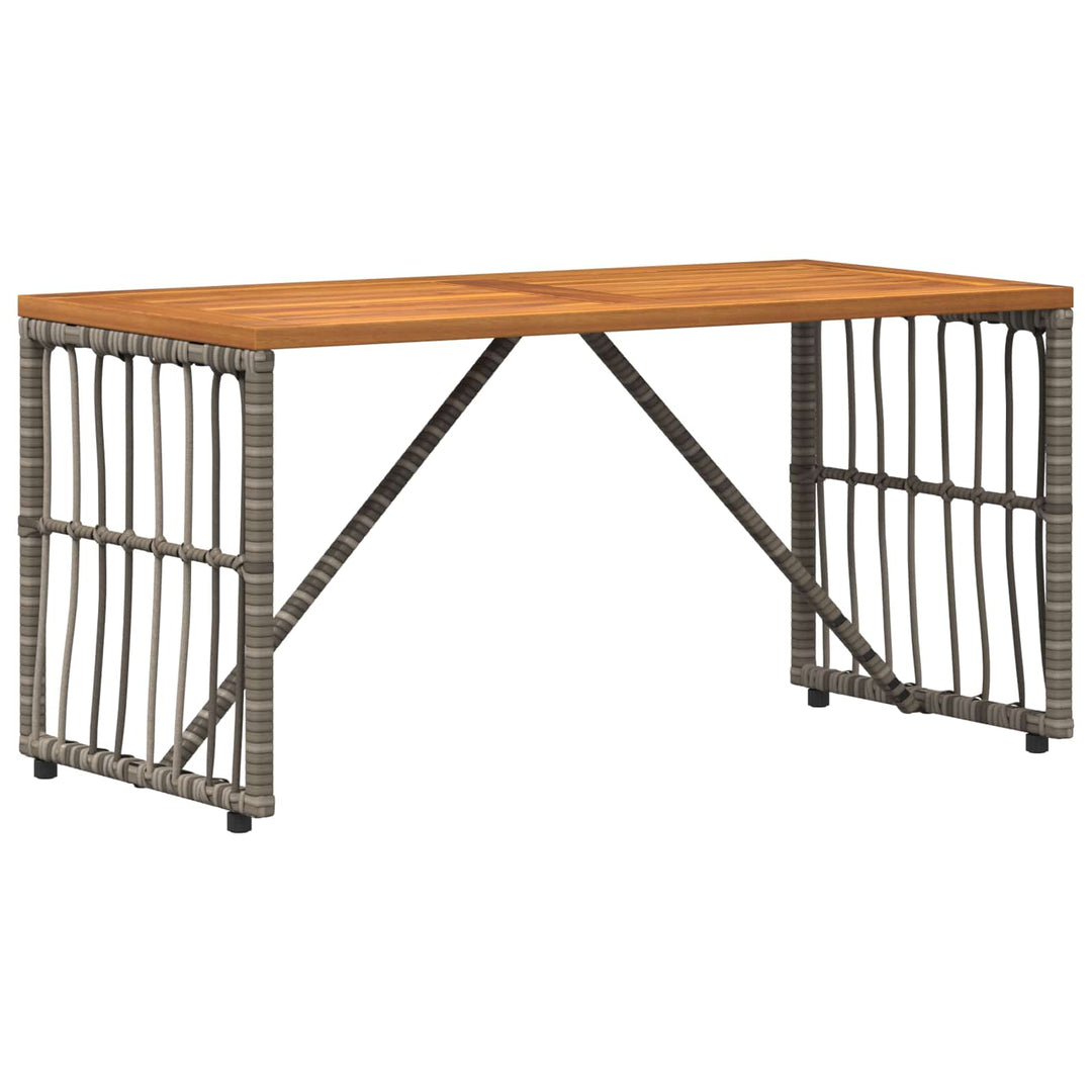 Udendørs Bord Grå 80 x 40 x 40 cm Stål og Polyrattan