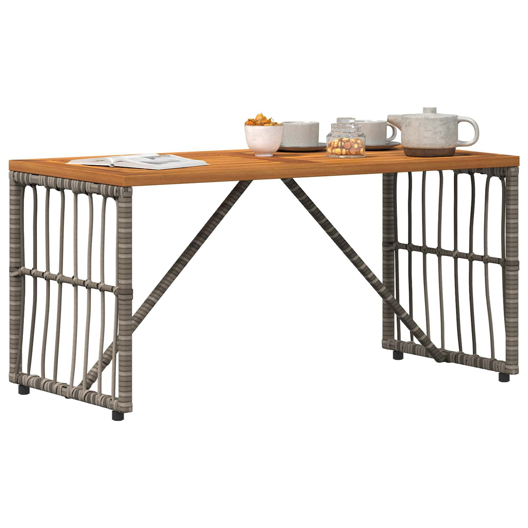 Udendørs Bord Grå 80 x 40 x 40 cm Stål og Polyrattan