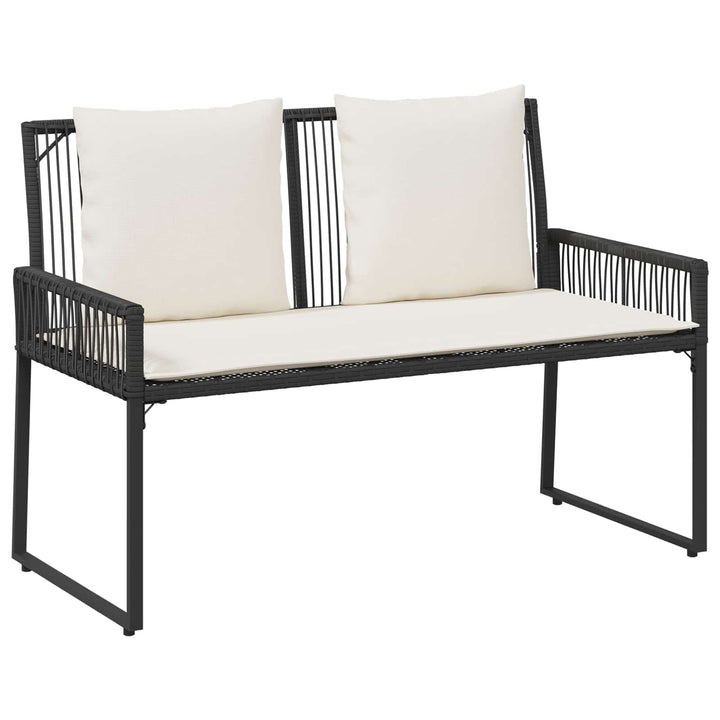Have møbel sæt med pude 4 pcs Sort og Cremehvid polyrattan