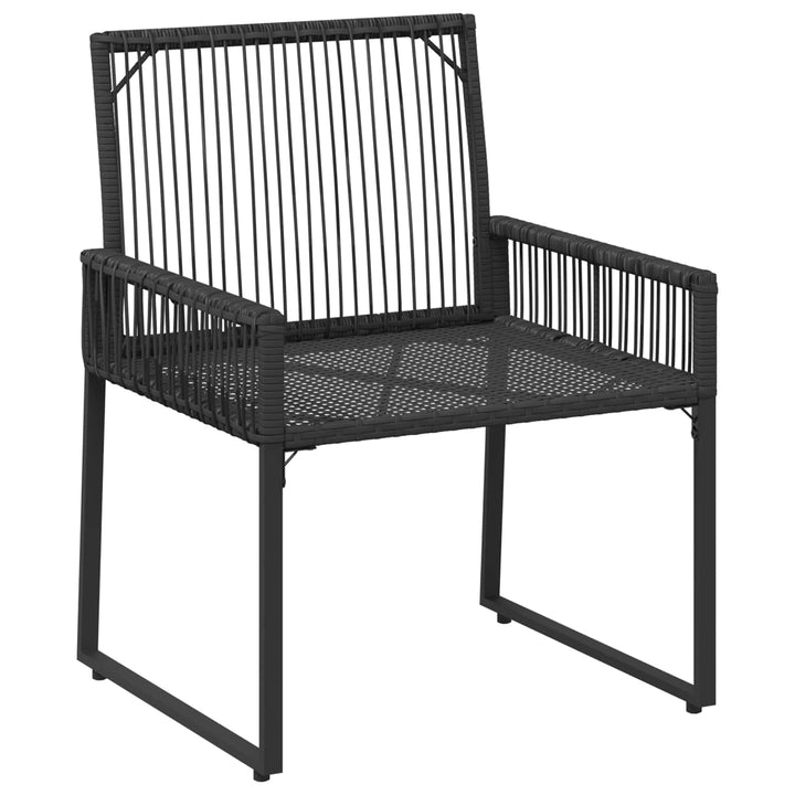Have møbel sæt med pude 4 pcs Sort og Cremehvid polyrattan