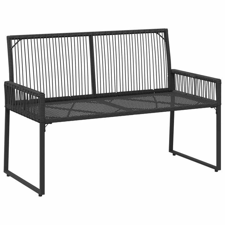 Have møbel sæt med pude 4 pcs Sort og Cremehvid polyrattan