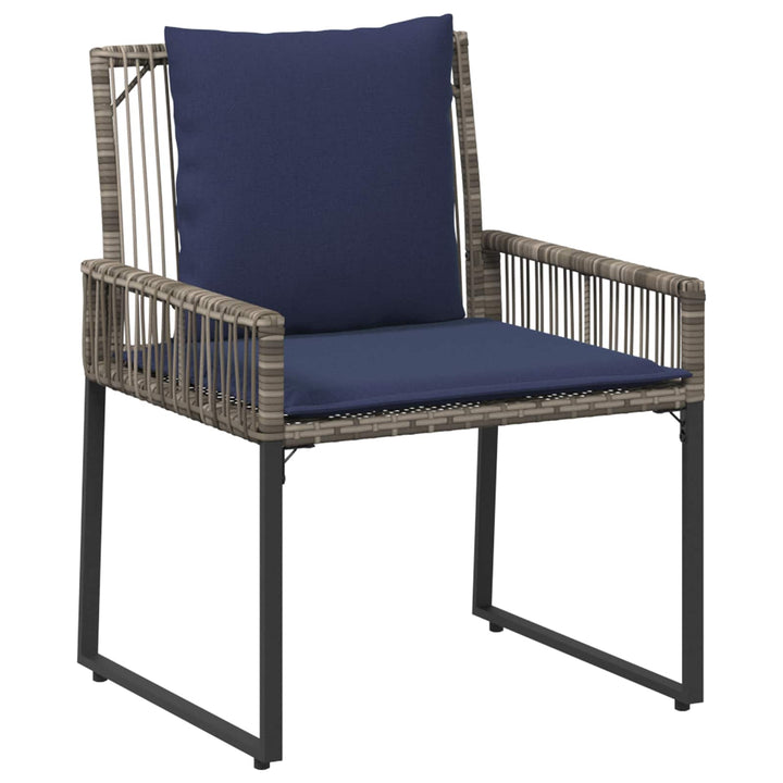 Have møbel sæt 9 stk. Grå og Marineblå polyrattan