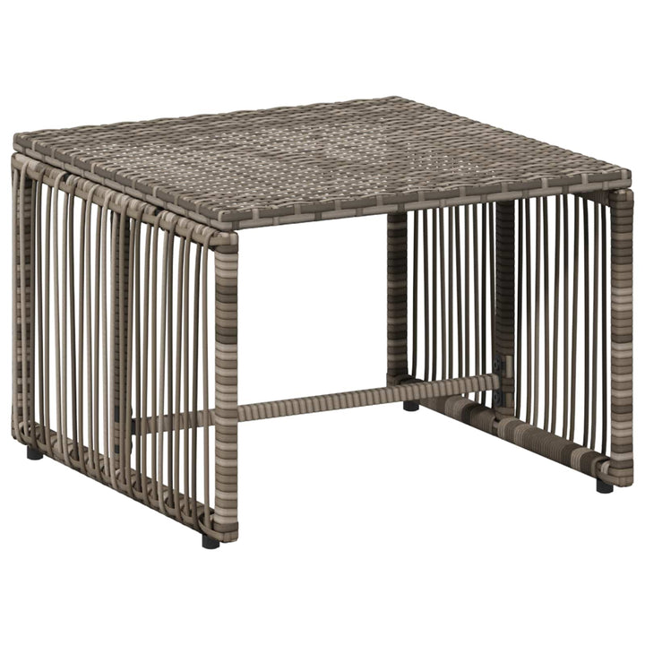 Have møbel sæt 11 stk. Grå og Marineblå polyrattan