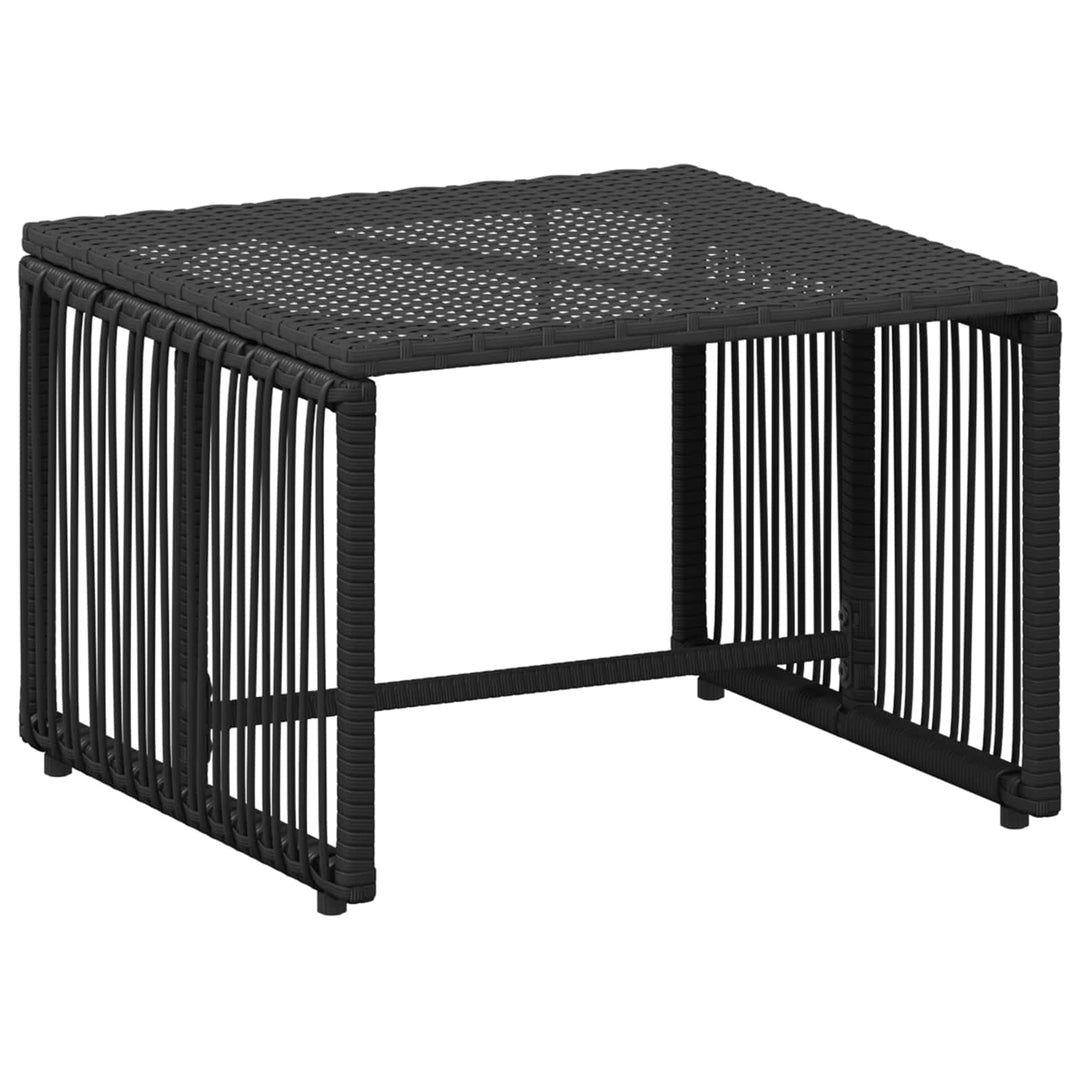 Have møbel sæt 11 stk. Sort og turkis polyrattan