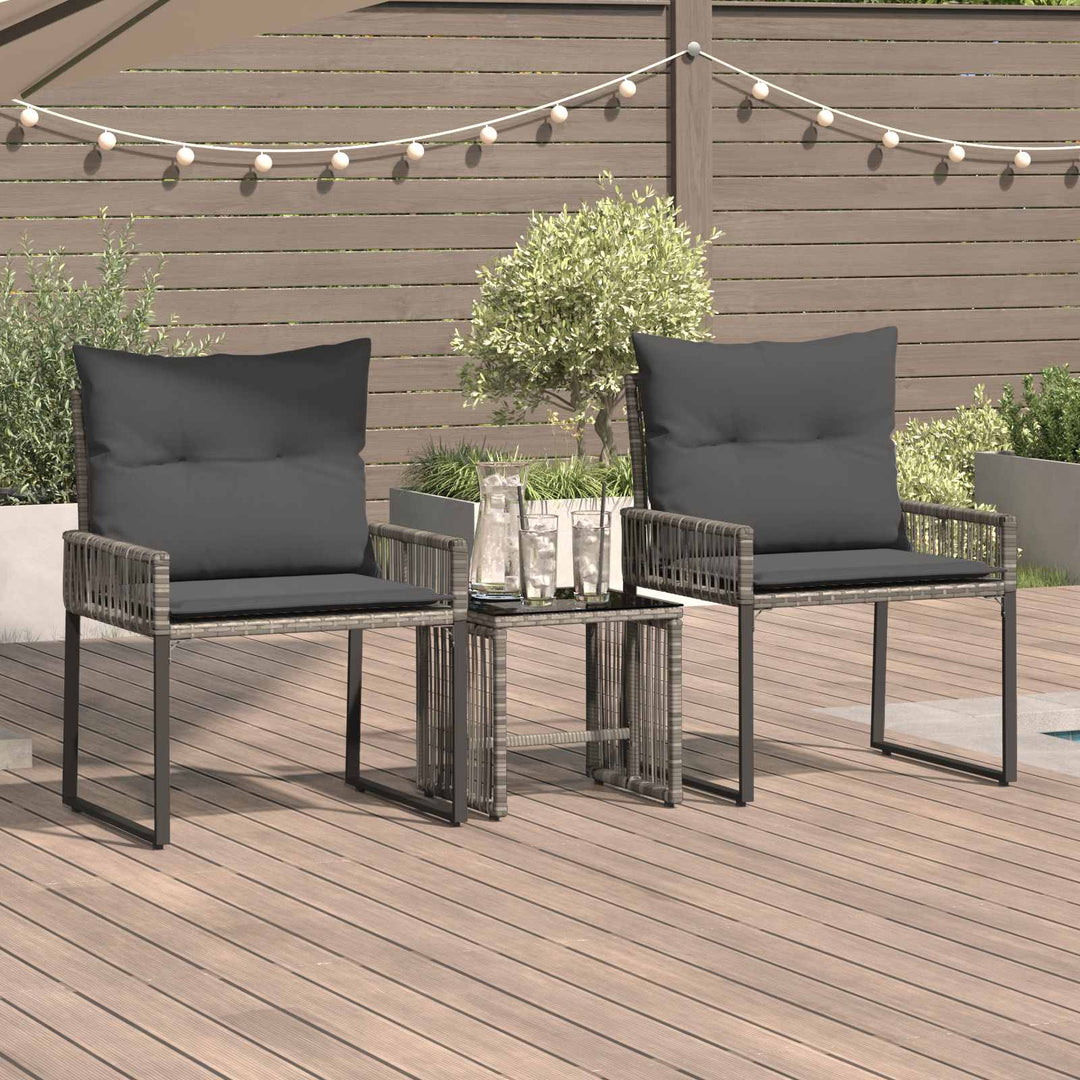 Have møbel sæt 7 stk. Grå og Mørkegrå polyrattan