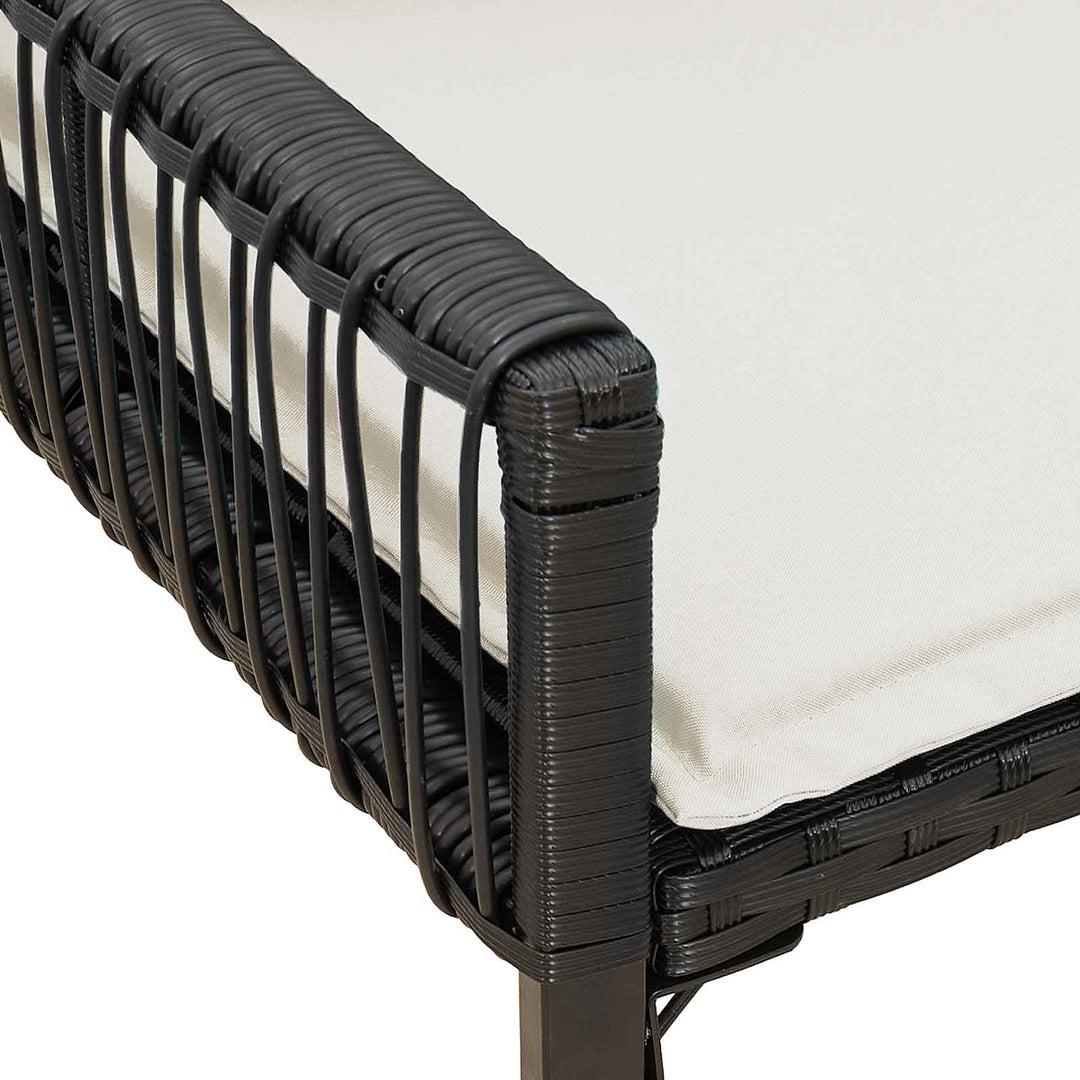 Udendørs bænk 2 -Seater 4 stk. 110 x 59 x 82 cm polyrattan
