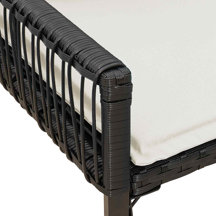 Udendørs bænk 2 -Seater 4 stk. 110 x 59 x 82 cm polyrattan