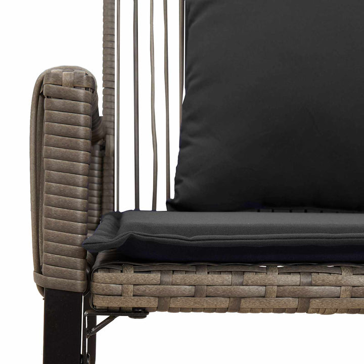 Udendørs bænk 2 -Seater 4 stk. 110 x 59 x 82 cm polyrattan