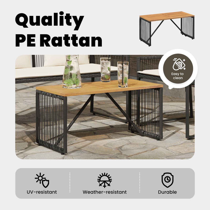 Udendørs Bord Sort og Brunt 80 x 40 x 40 cm polyrattan