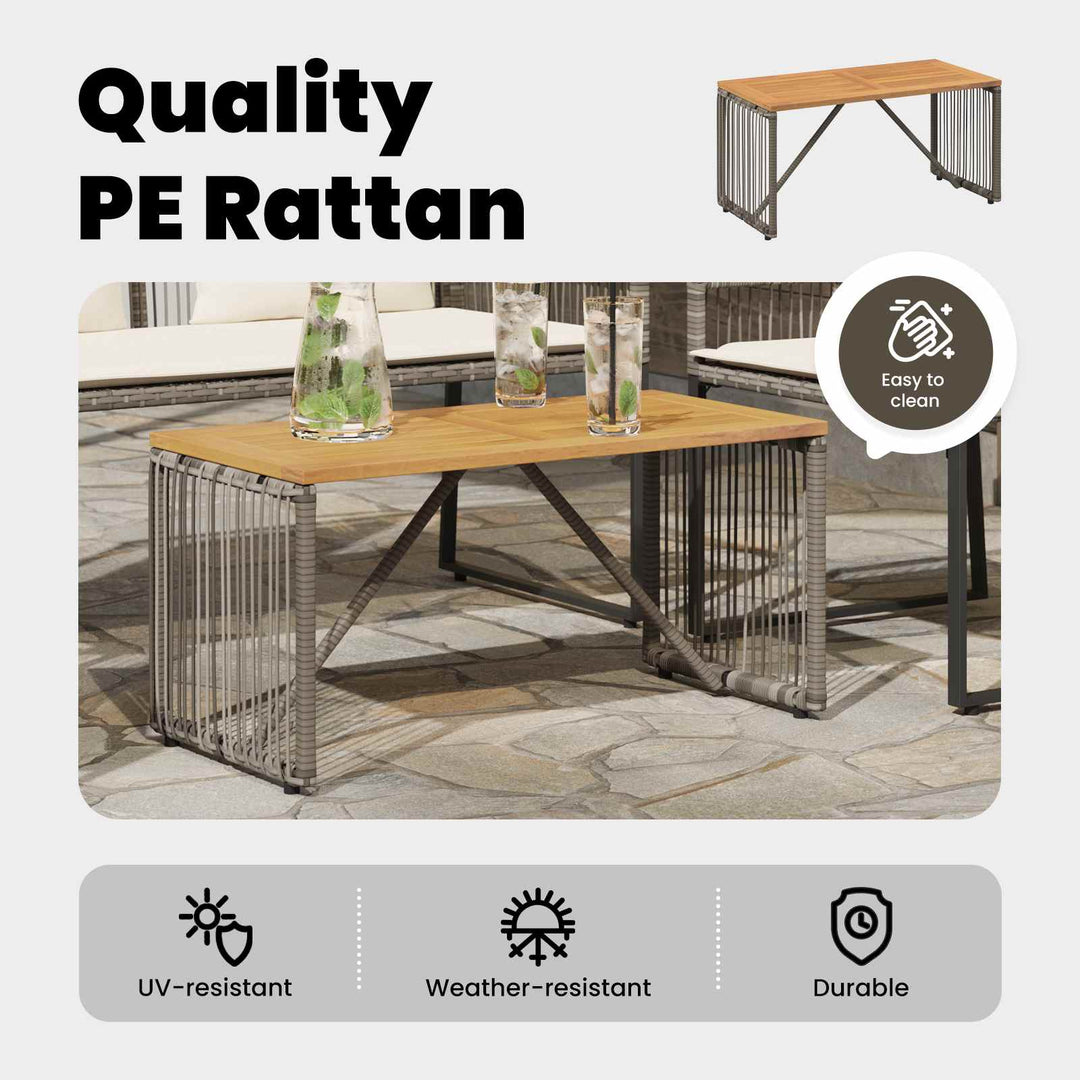 Udendørs Bord Grå og Brun 80 x 40 x 40 cm polyrattan