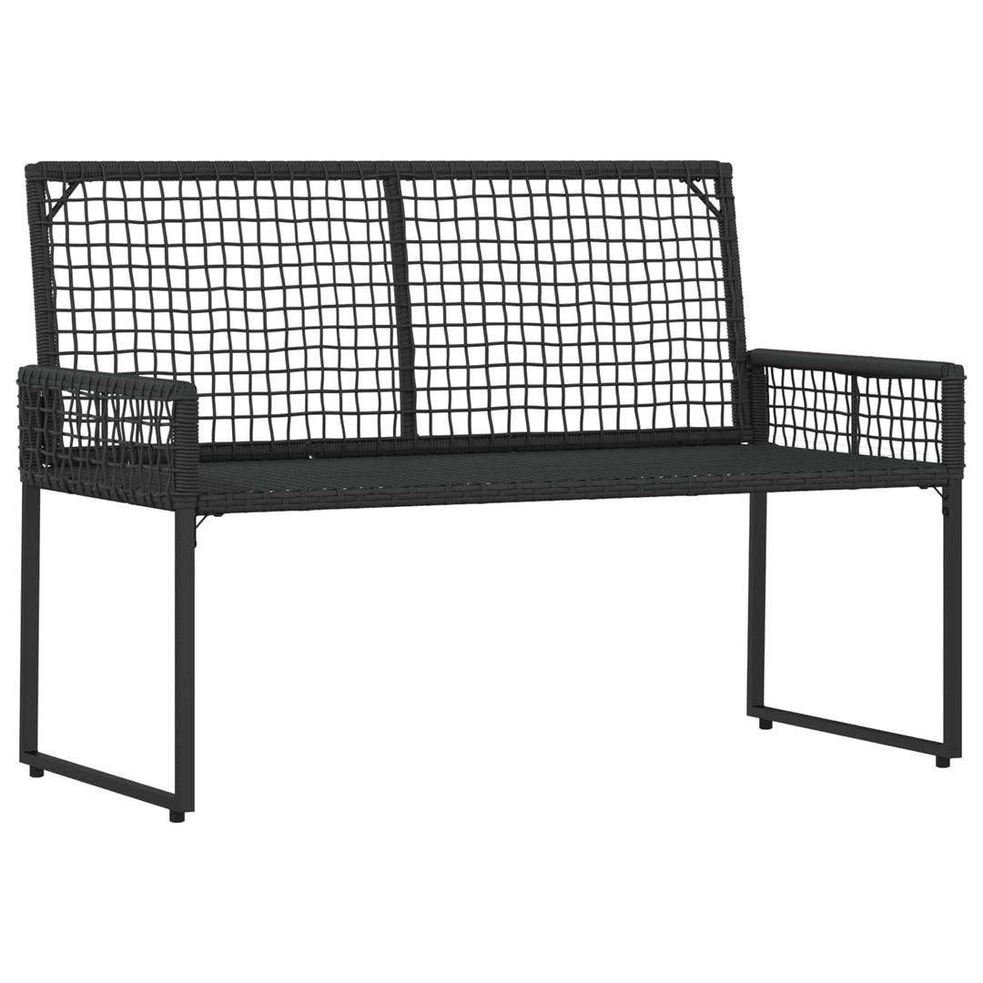 Udendørs bænk med pude Sort og Cremehvid 118 x 55 x 82 cm